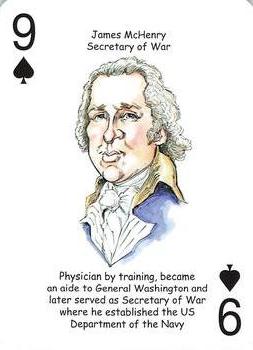 2019 Hero Decks Heroes of the American Revolution Playing Cards #9♠ James McHenry Front
