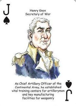 2019 Hero Decks Heroes of the American Revolution Playing Cards #J♠ Henry Knox Front