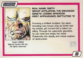 1993 Marvel UK Gene #2 Smith Back