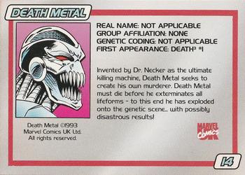 1993 Marvel UK Gene #14 Death Metal Back