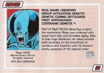 1993 Marvel UK Gene #15 Ridge Back