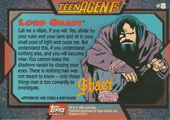 1993 Topps Comics Jack Kirby's TeenAgents Promos #8 Lord Ghast Back