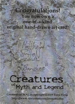 2019 Perna Studios Creatures of Myth and Legend - Artist Sketch #NNO Matthew Sutton Back