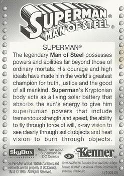 1995 SkyBox Kenner Superman Man of Steel #KS-1 Superman Back