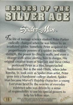1998 SkyBox Marvel: The Silver Age - Silver Age Heroes #1S Spider-Man Back