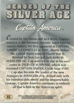 1998 SkyBox Marvel: The Silver Age - Silver Age Heroes #6S Captain America Back