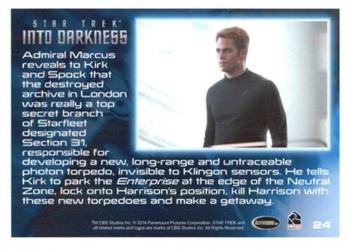2014 Rittenhouse Star Trek Movies #24 Admiral Marcus reveals to Kirk and Spock that the Back