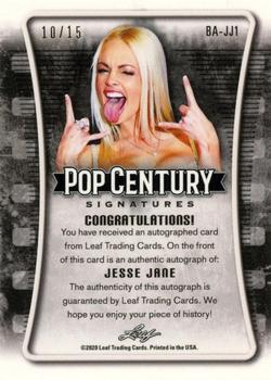 2020 Leaf Metal Pop Century #BA-JJ1 Jesse Jane Back