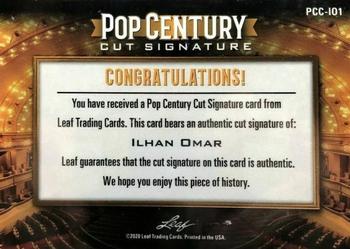 2020 Leaf Metal Pop Century - Pop Century Cuts #PCC-IO1 Ilhan Omar Back