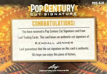 2020 Leaf Metal Pop Century - Pop Century Cuts #PCC-KJ2 Kendall Jenner Back