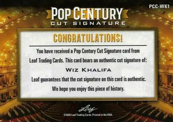 2020 Leaf Metal Pop Century - Pop Century Cuts #PCC-WK1 Wiz Khalifa Back