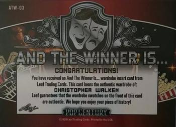 2020 Leaf Metal Pop Century - And The Winner Is... Platinum #ATW-03 Christopher Walken Back