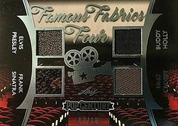 2020 Leaf Metal Pop Century - Famous Fabrics 4 Platinum #FFF-01 Elvis Presley / Buddy Holly / Frank Sinatra / Bing Crosby Front