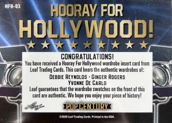 2020 Leaf Metal Pop Century - Hooray For Hollywood! #HFH-03 Debbie Reynolds / Ginger Rogers / Yvonne De Carlo Back