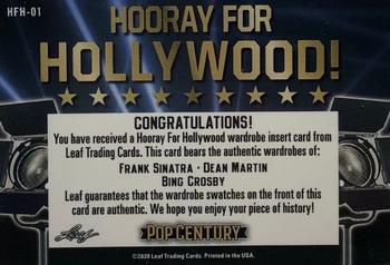 2020 Leaf Metal Pop Century - Hooray For Hollywood! Platinum #HFH-01 Frank Sinatra / Dean Martin / Bing Crosby Back