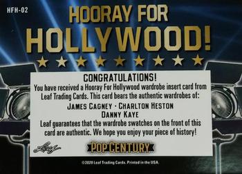 2020 Leaf Metal Pop Century - Hooray For Hollywood! Red #HFH-02 James Cagney / Charlton Heston / Danny Kaye Back