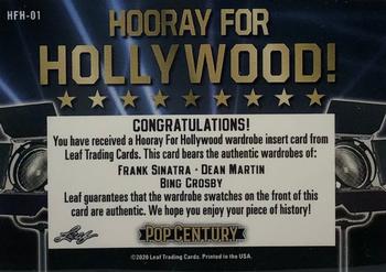 2020 Leaf Metal Pop Century - Hooray For Hollywood! Silver #HFH-01 Frank Sinatra / Dean Martin / Bing Crosby Back
