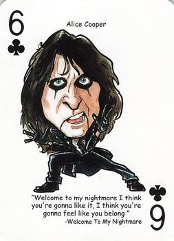 2019 Hero Decks Rock 'n Roll: A Tribute to Rock Playing Cards #6♣ Alice Cooper Front