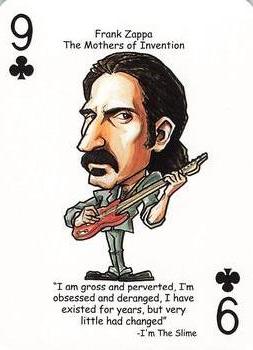 2019 Hero Decks Rock 'n Roll: A Tribute to Rock Playing Cards #9♣ Frank Zappa Front