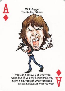 2019 Hero Decks Rock 'n Roll: A Tribute to Rock Playing Cards #A♦ Mick Jagger Front