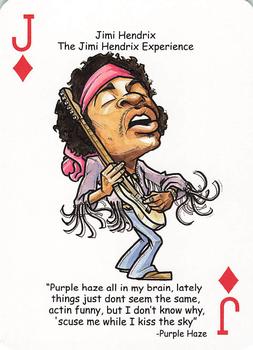 2019 Hero Decks Rock 'n Roll: A Tribute to Rock Playing Cards #J♦ Jimi Hendrix Front