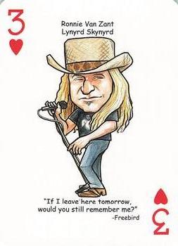 2019 Hero Decks Rock 'n Roll: A Tribute to Rock Playing Cards #3♥ Ronnie Van Zant Front