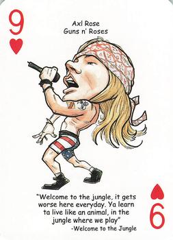 2019 Hero Decks Rock 'n Roll: A Tribute to Rock Playing Cards #9♥ Axl Rose Front