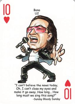 2019 Hero Decks Rock 'n Roll: A Tribute to Rock Playing Cards #10♥ Bono Front