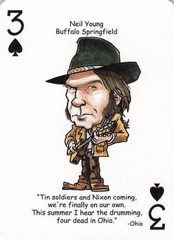 2019 Hero Decks Rock 'n Roll: A Tribute to Rock Playing Cards #3♠ Neil Young Front