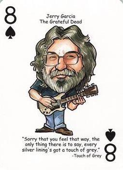 2019 Hero Decks Rock 'n Roll: A Tribute to Rock Playing Cards #8♠ Jerry Garcia Front