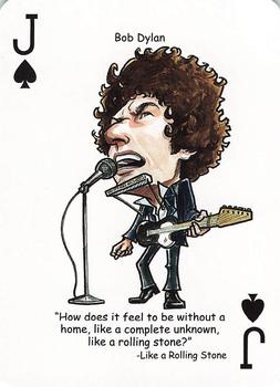 2019 Hero Decks Rock 'n Roll: A Tribute to Rock Playing Cards #J♠ Bob Dylan Front