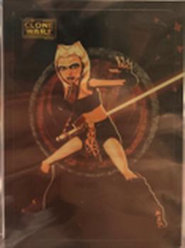 2008 Topps Star Wars The Clone Wars Stickers - Foil Stickers #1 Ahsoka Front