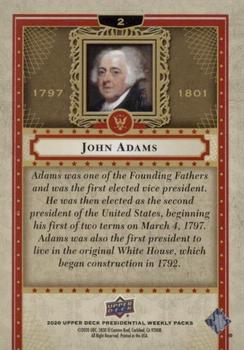 2020 Upper Deck Presidential Weekly Packs #2 John Adams Back