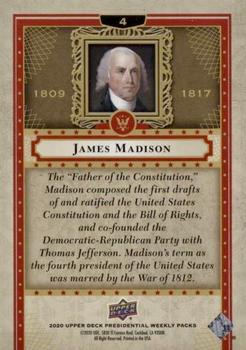 2020 Upper Deck Presidential Weekly Packs #4 James Madison Back