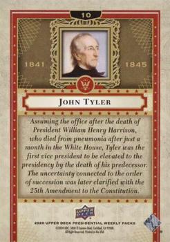 2020 Upper Deck Presidential Weekly Packs #10 John Tyler Back