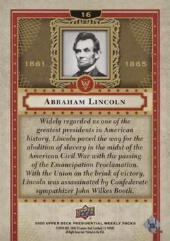 2020 Upper Deck Presidential Weekly Packs #16 Abraham Lincoln Back