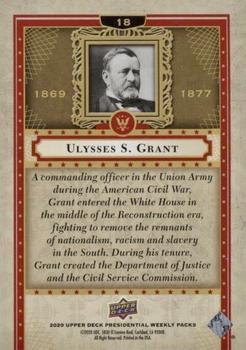 2020 Upper Deck Presidential Weekly Packs #18 Ulysses S. Grant Back