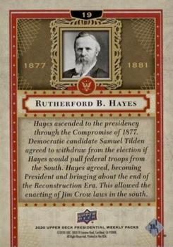 2020 Upper Deck Presidential Weekly Packs #19 Rutherford B. Hayes Back