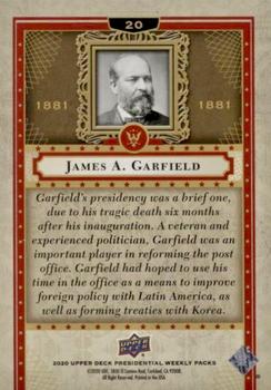2020 Upper Deck Presidential Weekly Packs #20 James A. Garfield Back
