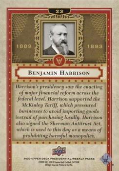 2020 Upper Deck Presidential Weekly Packs #23 Benjamin Harrison Back
