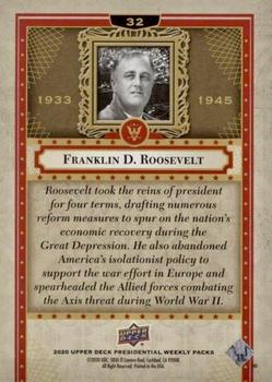 2020 Upper Deck Presidential Weekly Packs #32 Franklin Delano Roosevelt Back