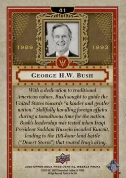 2020 Upper Deck Presidential Weekly Packs #41 George H.W. Bush Back