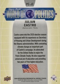 2020 Upper Deck Presidential Weekly Packs - World of Politics Primary Candidates #PC-JC Julian Castro Back