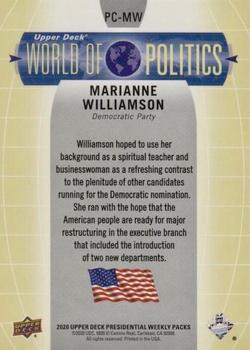 2020 Upper Deck Presidential Weekly Packs - World of Politics Primary Candidates #PC-MW Marianne Williamson Back