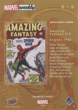 2019 Upper Deck Marvel Weekly #1 Spider-Man Back