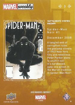 2019 Upper Deck Marvel Weekly #3 Spider-Man Noir Back