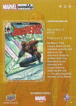 2019 Upper Deck Marvel Weekly #22 Daredevil Back