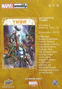 2019 Upper Deck Marvel Weekly #31 Ultimate Thor Back