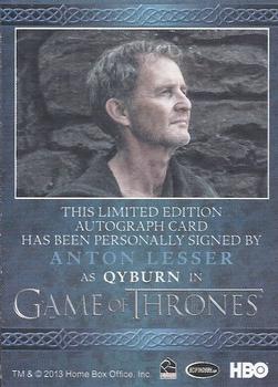 2014 Rittenhouse Game of Thrones Season 3 - Autographs Blue #NNO Anton Lesser Back