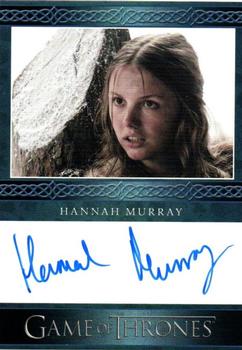 2014 Rittenhouse Game of Thrones Season 3 - Autographs Blue #NNO Hannah Murray Front